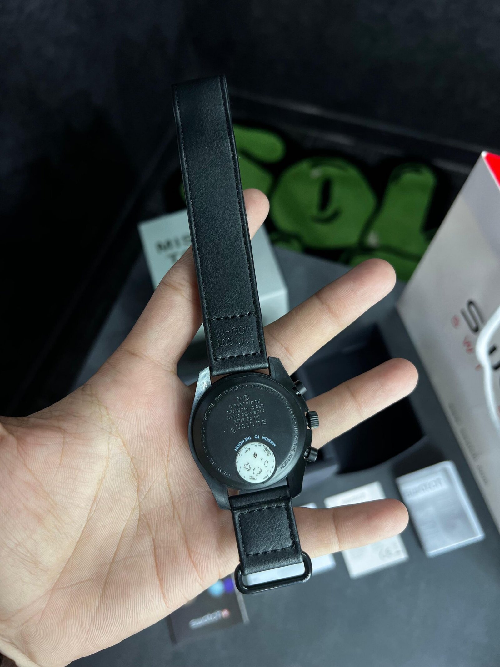 Swatch X Omega Bioceramic Moonswatch Mission To Moon Black With Kit - Image 4