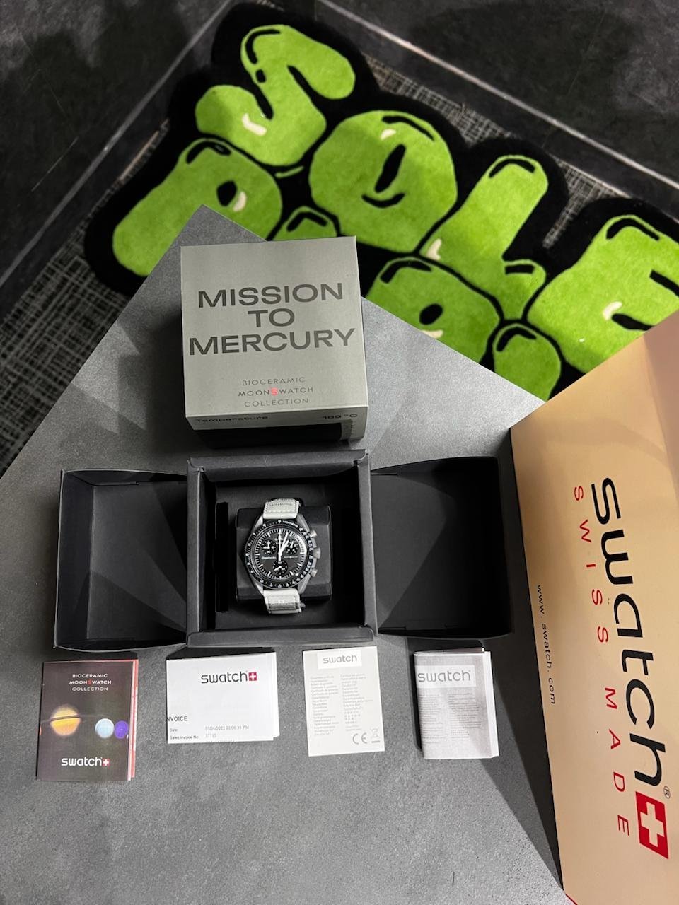 Swatch X Omega Bioceramic Moonswatch Mission To The Moon Mercury With Kit - Image 3