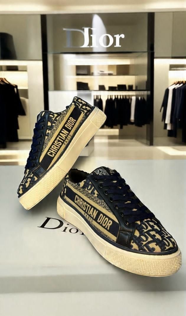 Dior Canvas Low Sneakers (Black) - Image 5