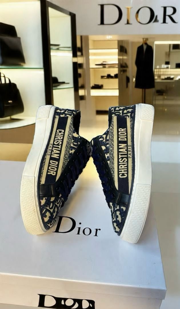 Dior Canvas Low Sneakers (Black) - Image 4