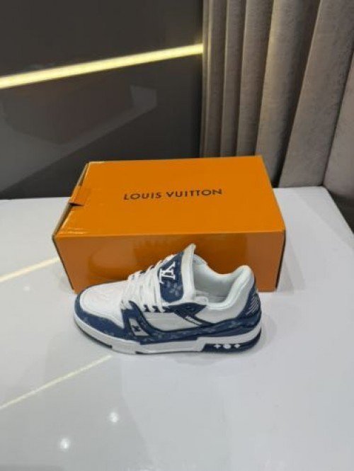 Louis Vuitton Trainer Monogram Denim White Blue - Image 2