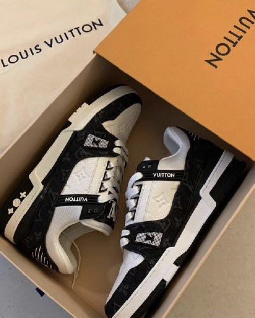 *Louis Vuitton LV Trainer Monogram Denim Black With Accessories - Image 7