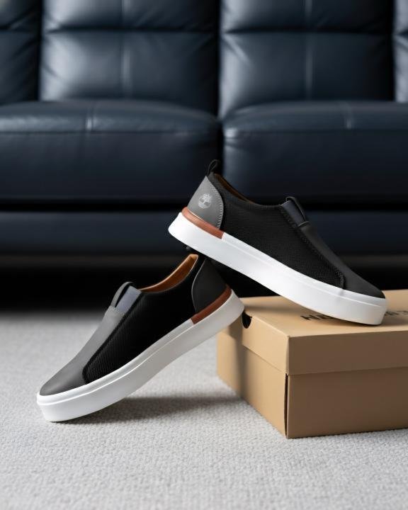 TIMBERLAN.D SLIP ON SNEAKER BLACK GREY - Image 4