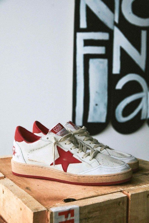 Golden Goose Ball-Star Low White Red - Image 4