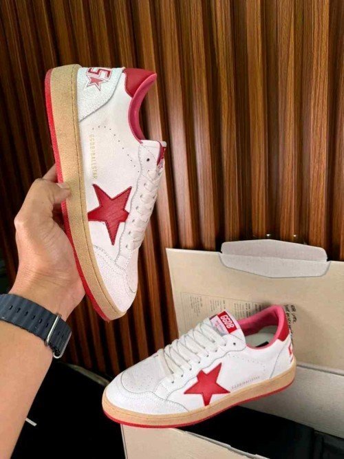 Golden Goose Ball-Star Low White Red - Image 6
