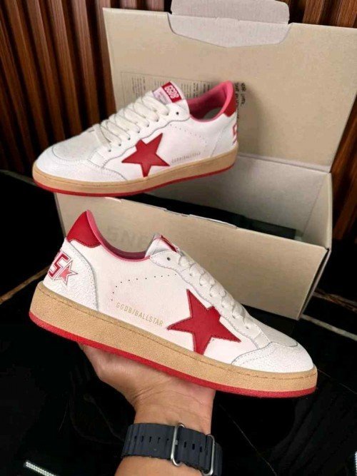 Golden Goose Ball-Star Low White Red - Image 2