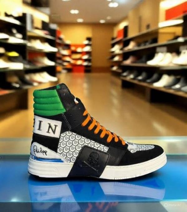 PHILIP PLEIN Multi Leather High Top Sneakers