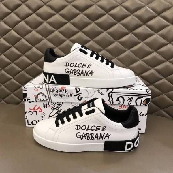 Dollce Gabbana Portofino WHITE BLACK Sneakers - Image 2