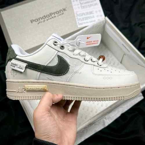 Nikee Airforce 1 Low Panda Prank Moss Green Swoosh 956 - Image 3
