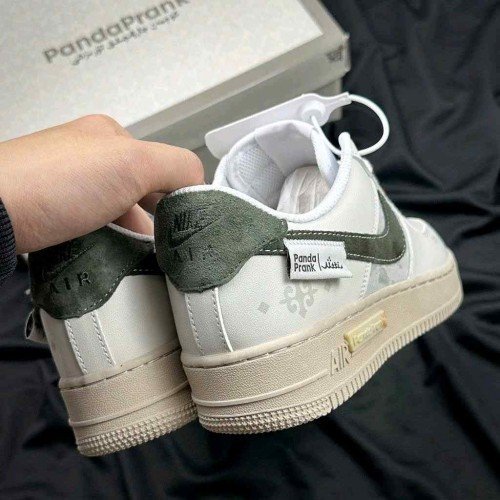 Nikee Airforce 1 Low Panda Prank Moss Green Swoosh 956 - Image 2