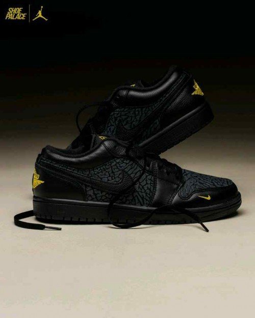 Nikee Air Jordan 1 Low SE Black Anthracite Tour Yellow 427 - Image 2