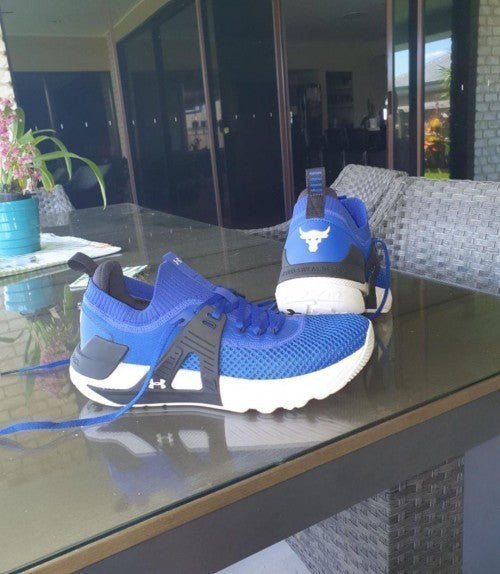 Branded UA Project Rock 4 Blue Black White - Image 3