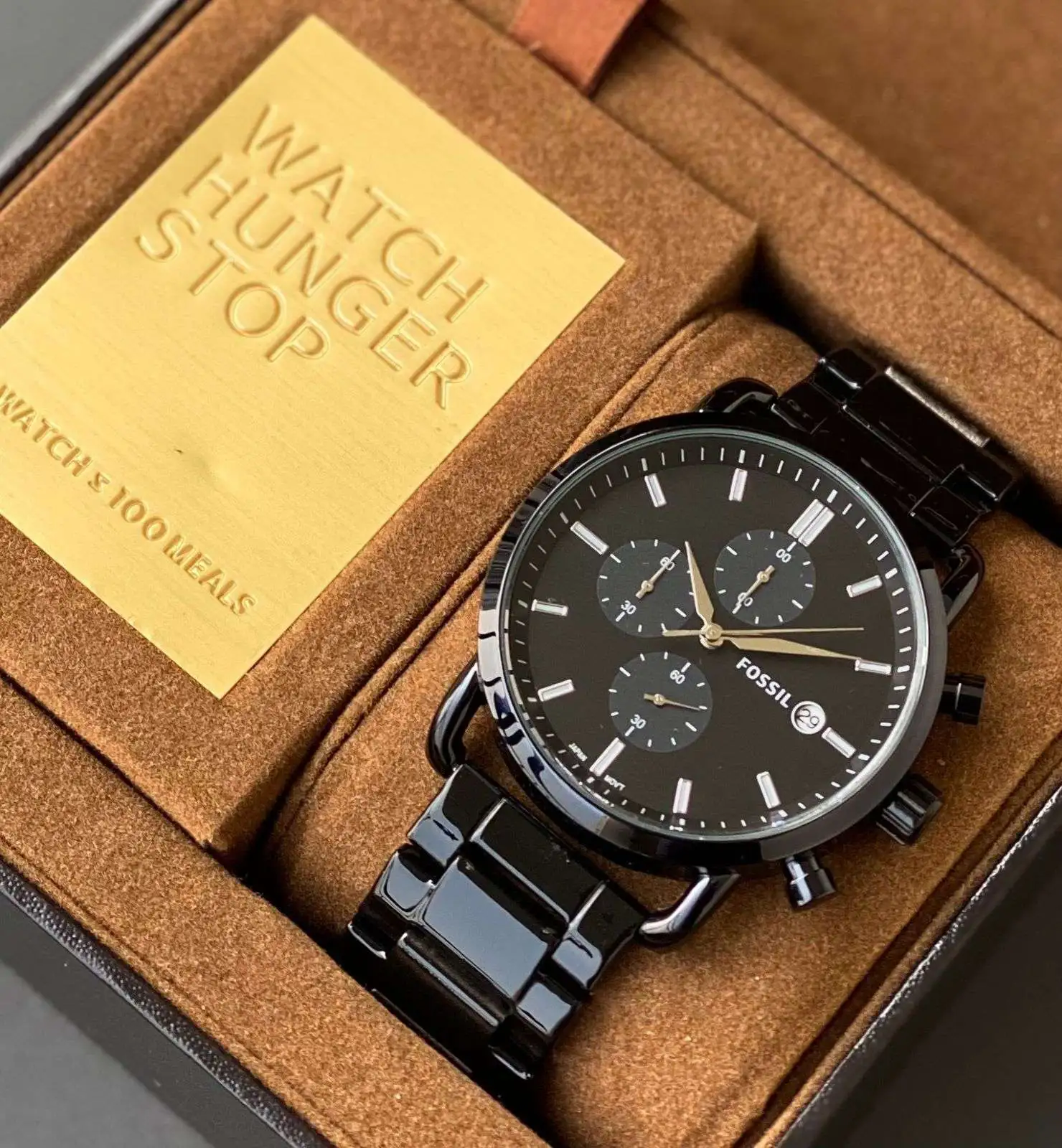 Fossil Black Metal Watch A - Image 3