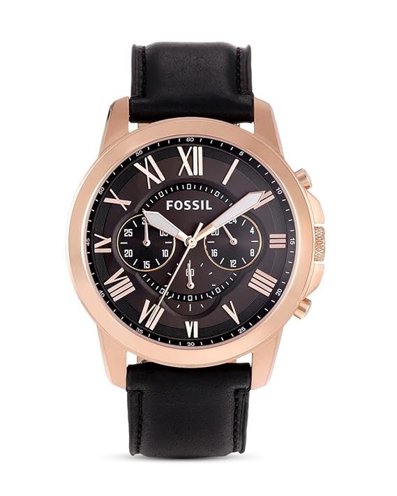 Fossil Grant Leather Belt Black Copper Watch - Image 4