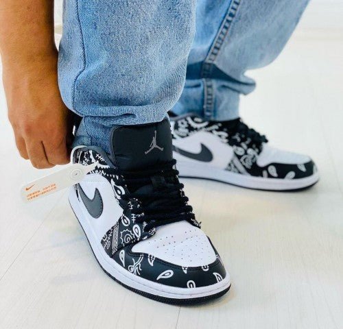Branded Retro 1 Low Monochrome Splatter Black White - Image 3