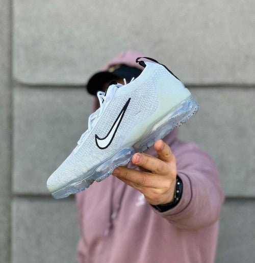 Branded Air Vapormax Flyknit White Black Metallic Silver For Mens - Image 5