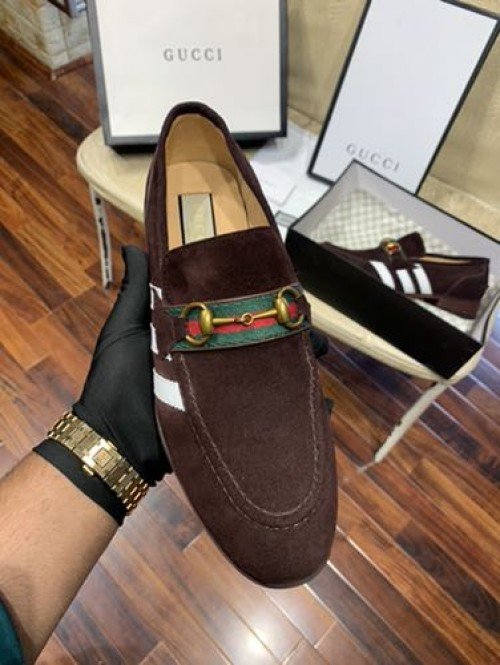 ADIDAS x GUCCI DARK BROWN Moccasin Premium Loafer TOP BATCH UA - Image 4
