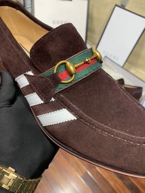 ADIDAS x GUCCI DARK BROWN Moccasin Premium Loafer TOP BATCH UA - Image 3