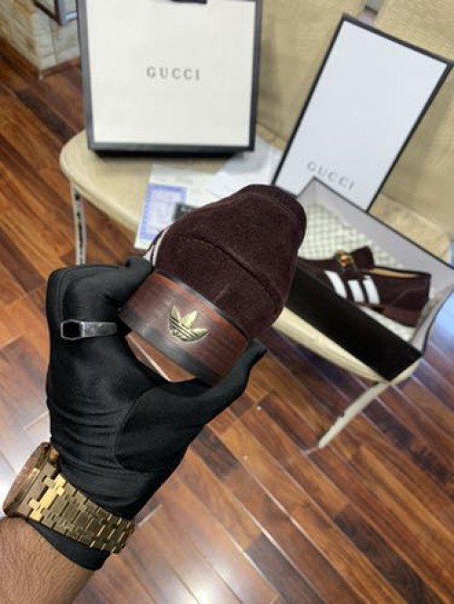 ADIDAS x GUCCI DARK BROWN Moccasin Premium Loafer TOP BATCH UA - Image 5