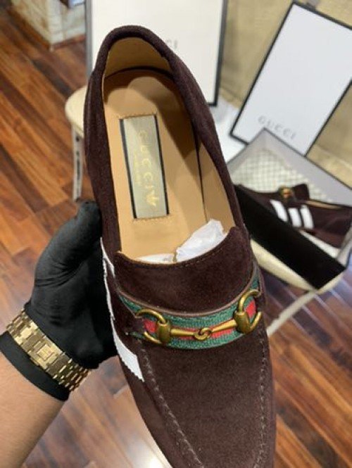 ADIDAS x GUCCI DARK BROWN Moccasin Premium Loafer TOP BATCH UA - Image 6
