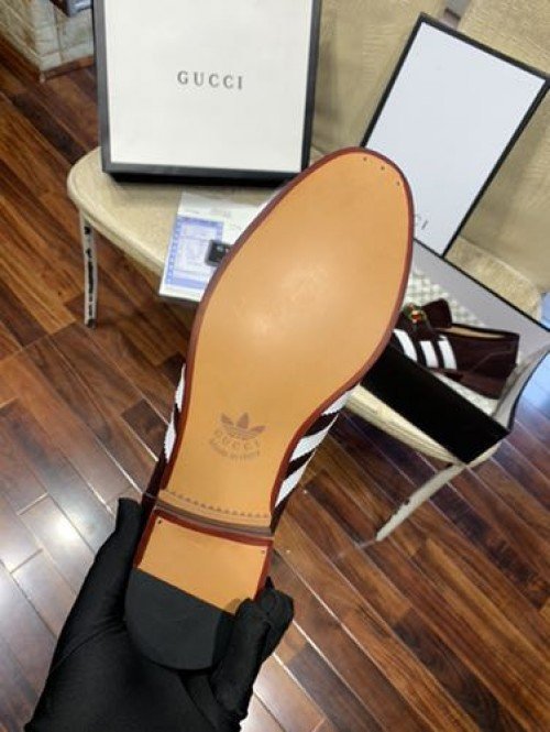 ADIDAS x GUCCI DARK BROWN Moccasin Premium Loafer TOP BATCH UA - Image 7