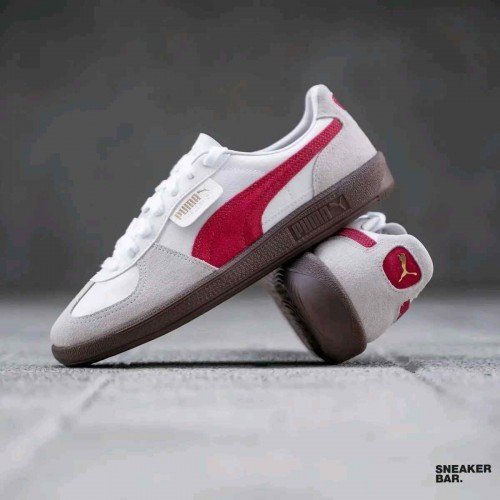 PUMA PALERMO LEATHER WHITEVAPOR GRAY-CLUB RED TOP BATCH UA - Image 3