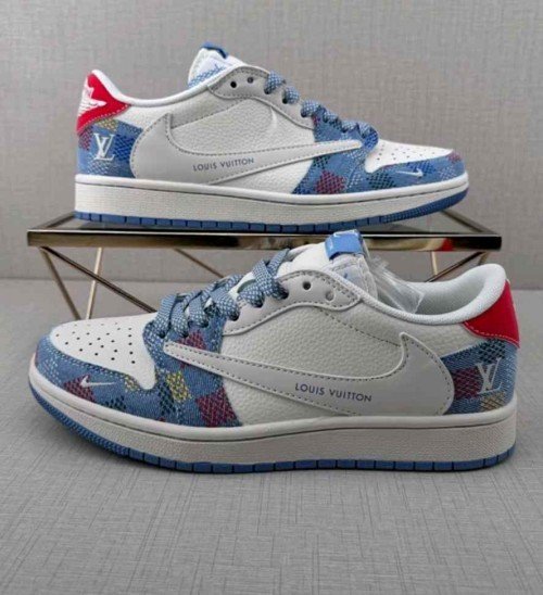 Nike Air Jordan Retro 1 Low x Travis Scott Fragment Design Louis Vuitton 177  TOP BATCH UA - Image 2