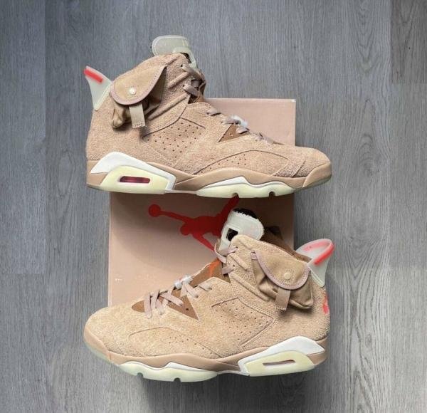 Travis Scott x Air Jordan 6 Retro British Khaki  TOP BATCH UA - Image 4