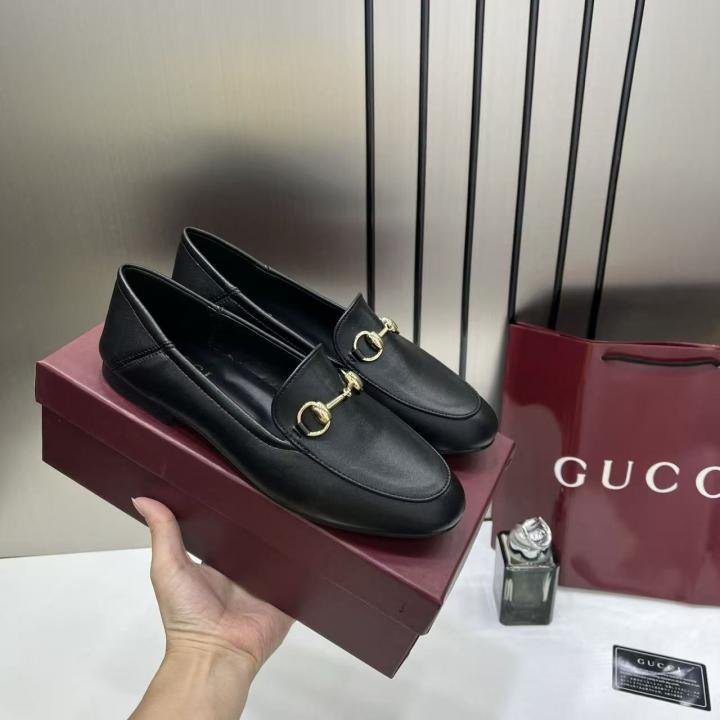 WMNS GUCCCI horsebit Leather Black Loafer TOP BATCH UA - Image 3