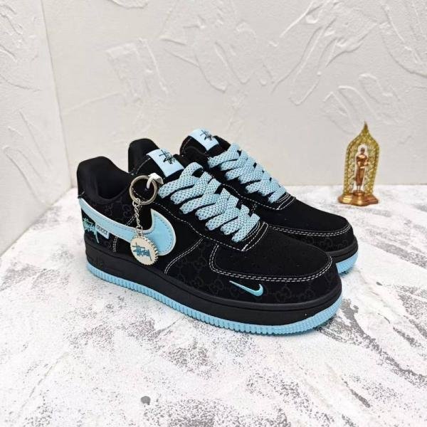 nike airforce 1 low x stussy x black blue TOP BATCH UA - Image 2