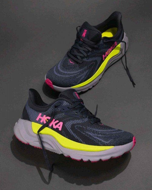 Hoka Arahi 8 Charcoal Grey-Yellow-Rose Mens shoes TOP BATCH UA - Image 3