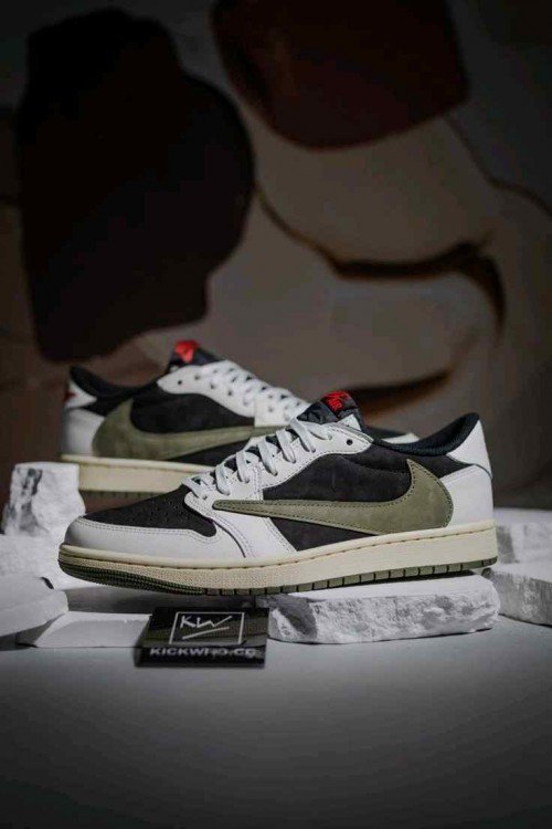 Nike Air Jordan Retro 1 Low X Travis Scott Olive UA QUALITY 218 TOP BATCH UA - Image 4