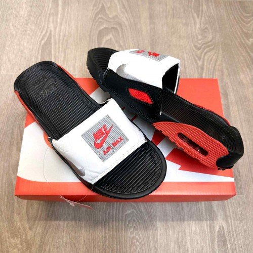 Nike Airmax 90 Premium White Black Red Flip Flop