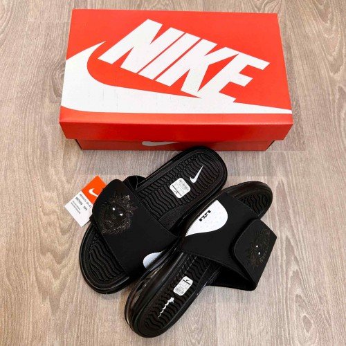 Nike Air LeBron Premium Black White Slides