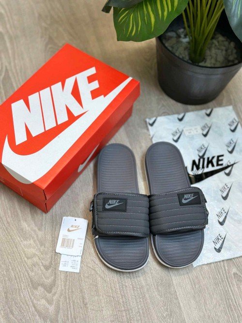 Nike Asuna Adjust Soft Cusion Grey White Slides - Image 2