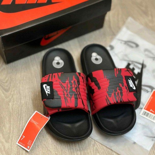 Nike Offcourt Adjust Camo Red Black Slides - Image 2