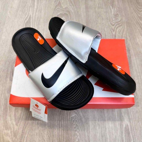 Nike Victori One Logo Silver Black Flip-Flop