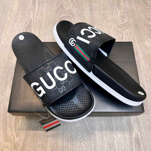 Gucci Monogram Soft Comfort Premium Black Flip Flop
