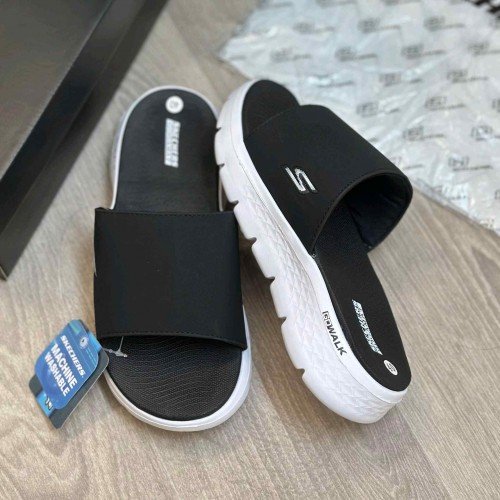 Skechers Go Walk Flex Premium Black White Flip Flop - Image 2