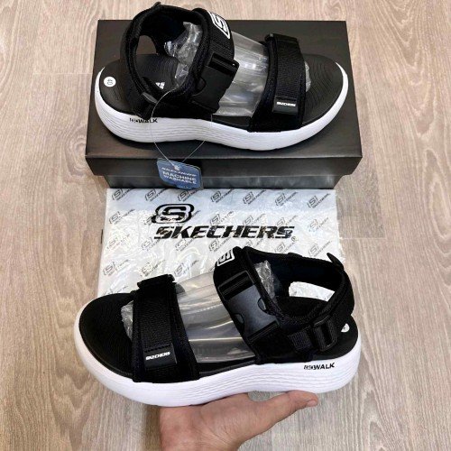 Skechers Go Walk Black White Premium Sandal - Image 2