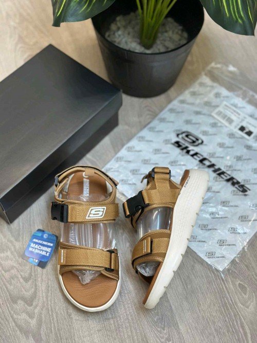 Skechers Go Walk khaki Premium Sandal - Image 2