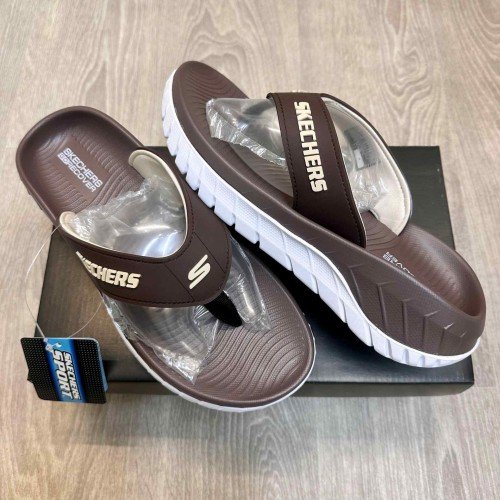 Skechers Go Recover Premium Brown White Simplex