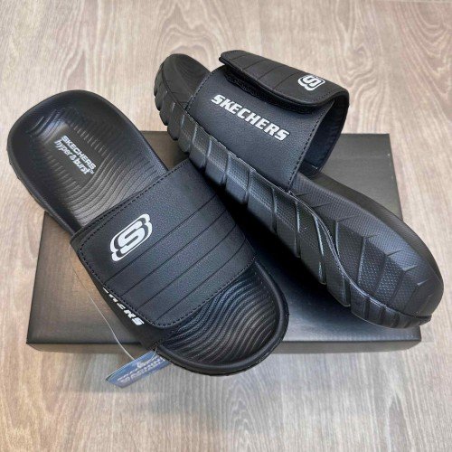 Skechers Go Recover Adjust Premium All Black Slides