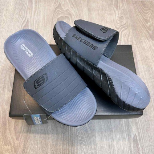 Skechers Go Recover Adjust Premium Grey Black Slides