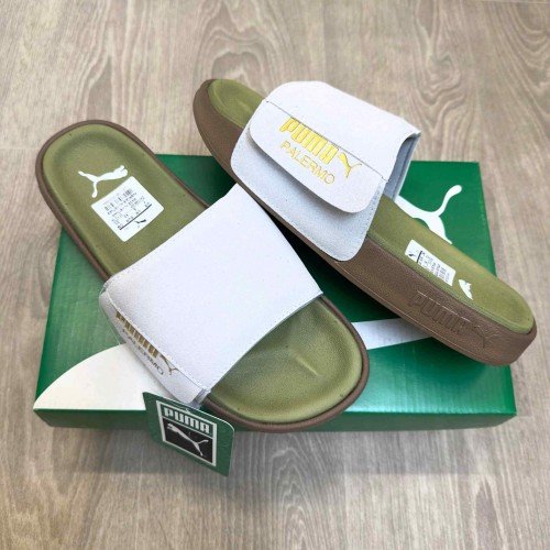 Puma Leadcat Palermo Foil White Green Brown Slides