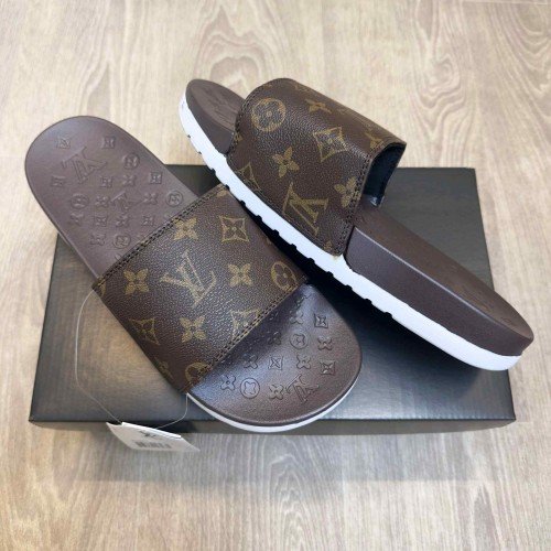 Louis Vuitton Monogram Soft Cusion Brown White Flip Flop