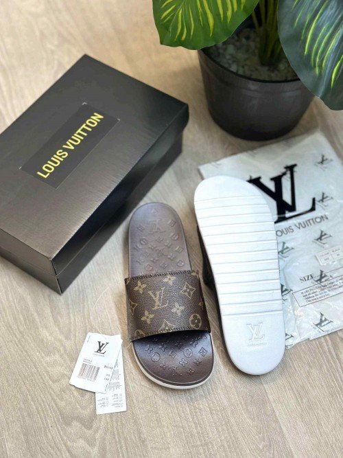 Louis Vuitton Monogram Soft Cusion Brown White Flip Flop - Image 2