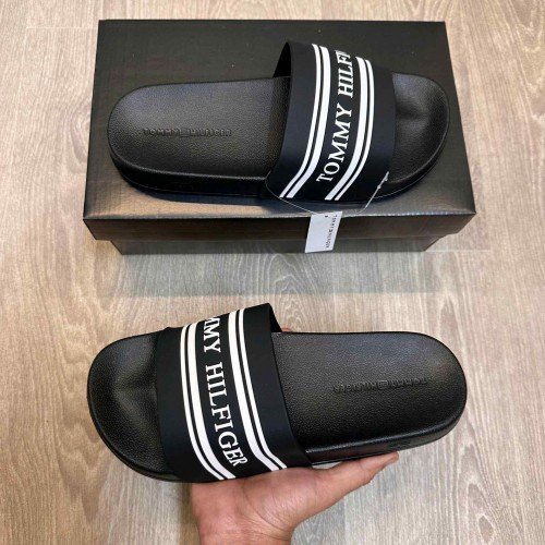 Tommy Hilfiger Premium Black Pool Slides