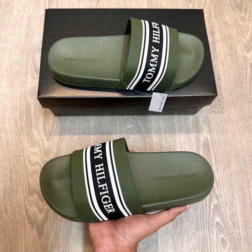 Tommy Hilfiger Premium Green Pool Slides