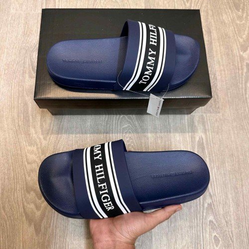 Tommy Hilfiger Premium Navy Blue Pool Slides